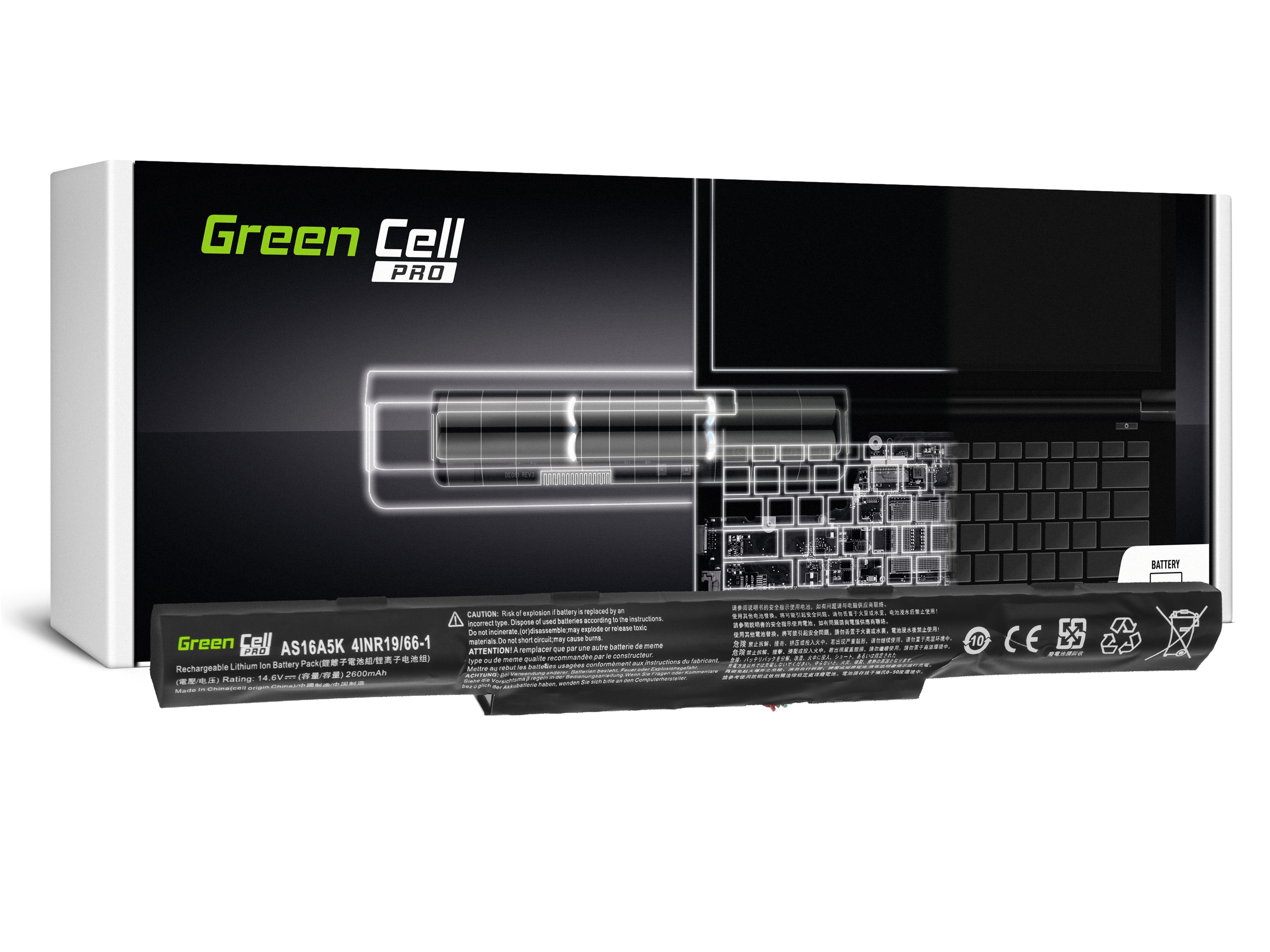 Green Cell PRO akku AS16A5K  Acer Aspire E15 E5-553 E5-553G