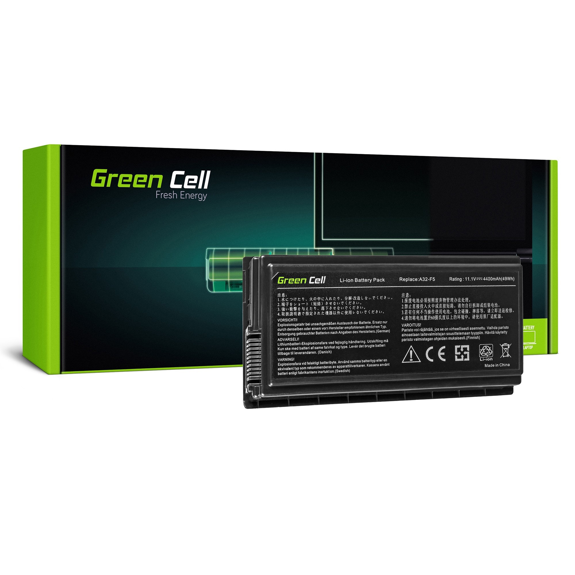 Green Cell  kannettavan tietokoneen akku Asus F5N F5R F5V F5M F5RL X50 X50N X50RL