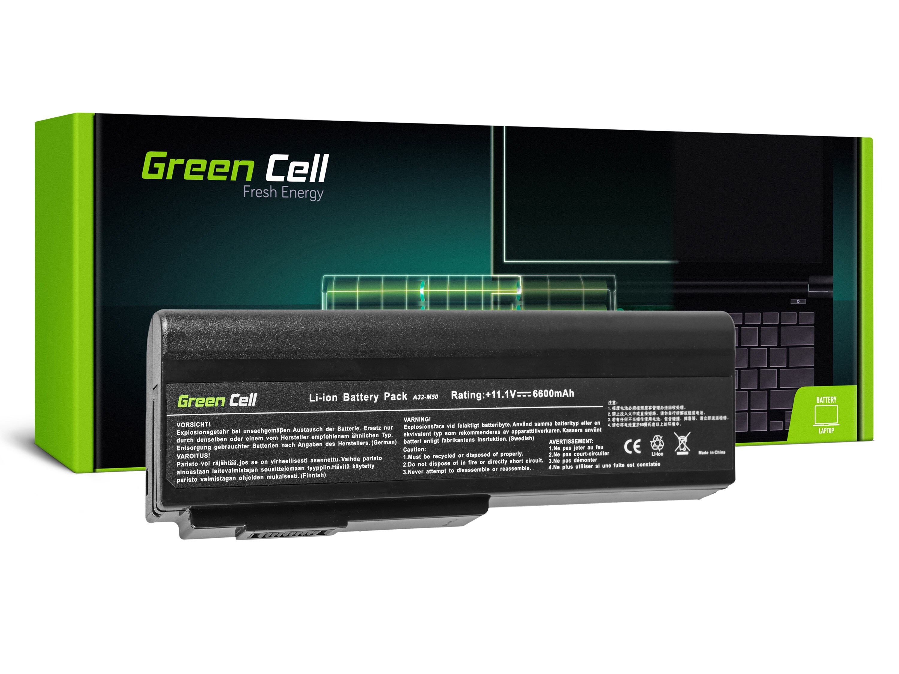 Green Cell kannettavan tietokoneen akku Asus A32-M50 A32-N61 N43 N53