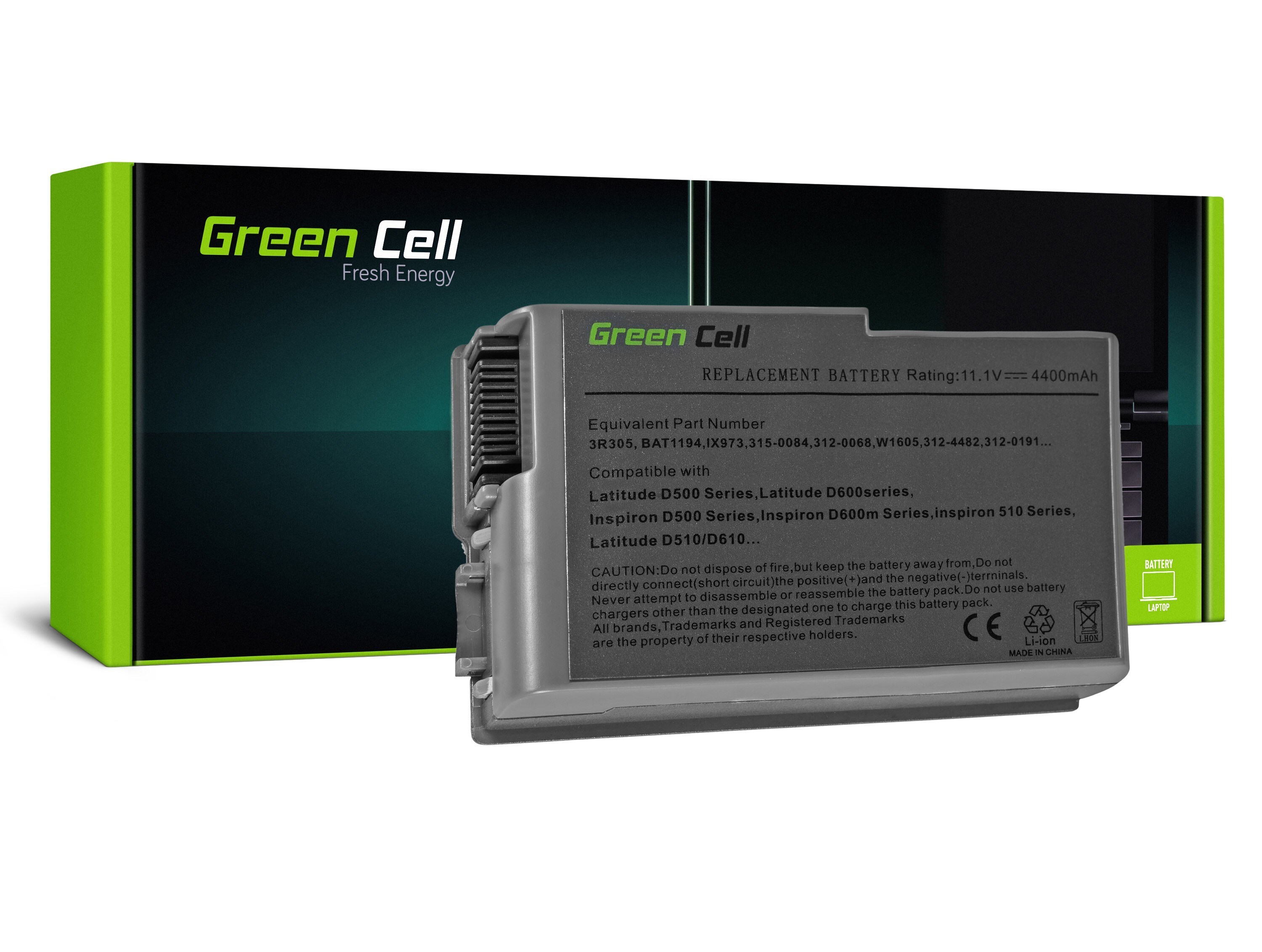 Green Cell kannettavan tietokoneen akku Dell Latitude D500 D505 D510 D520 D530