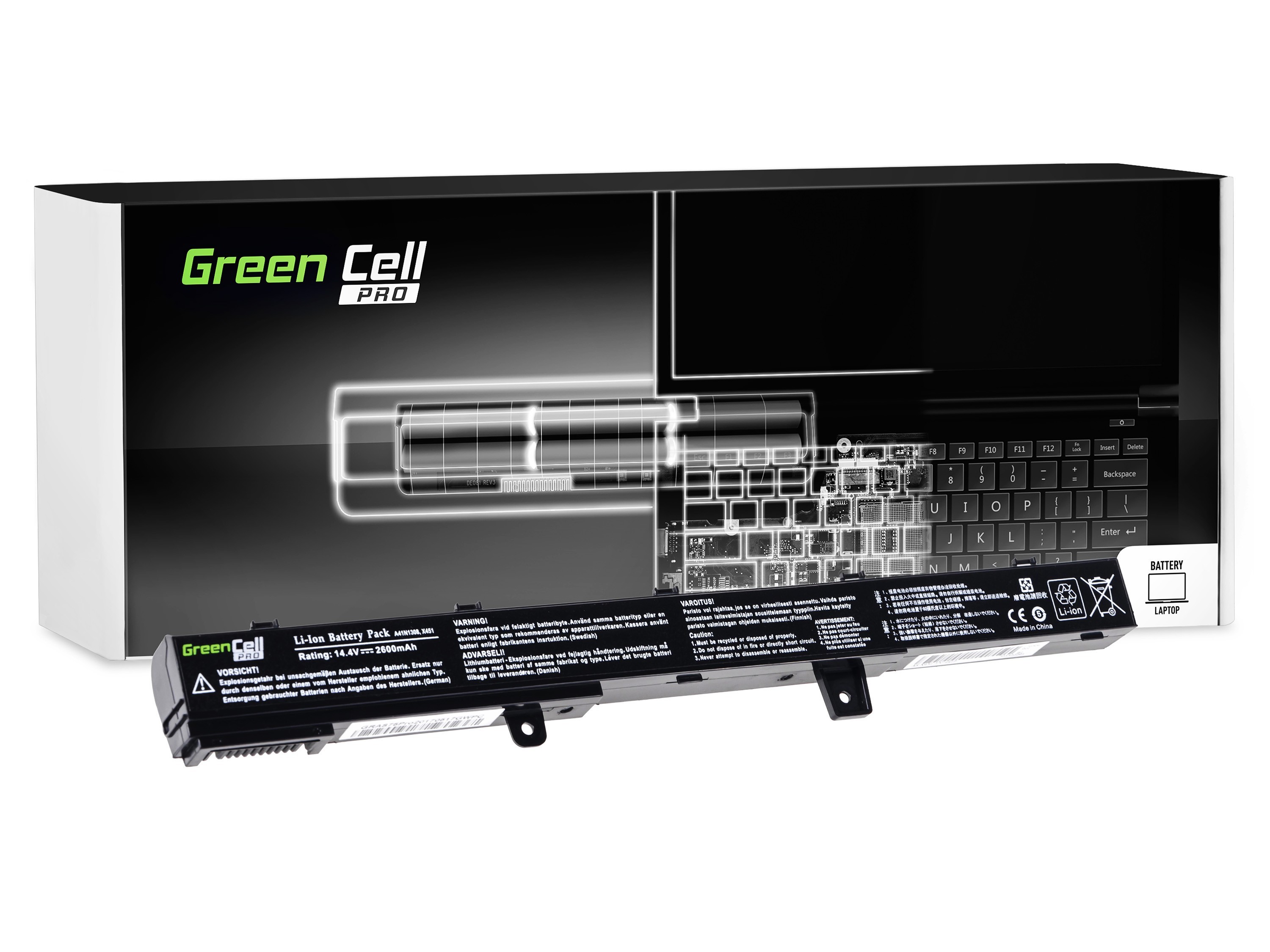 Green Cell PRO kannettavan tietokoneen akku Asus R508 R556 R509 X551
