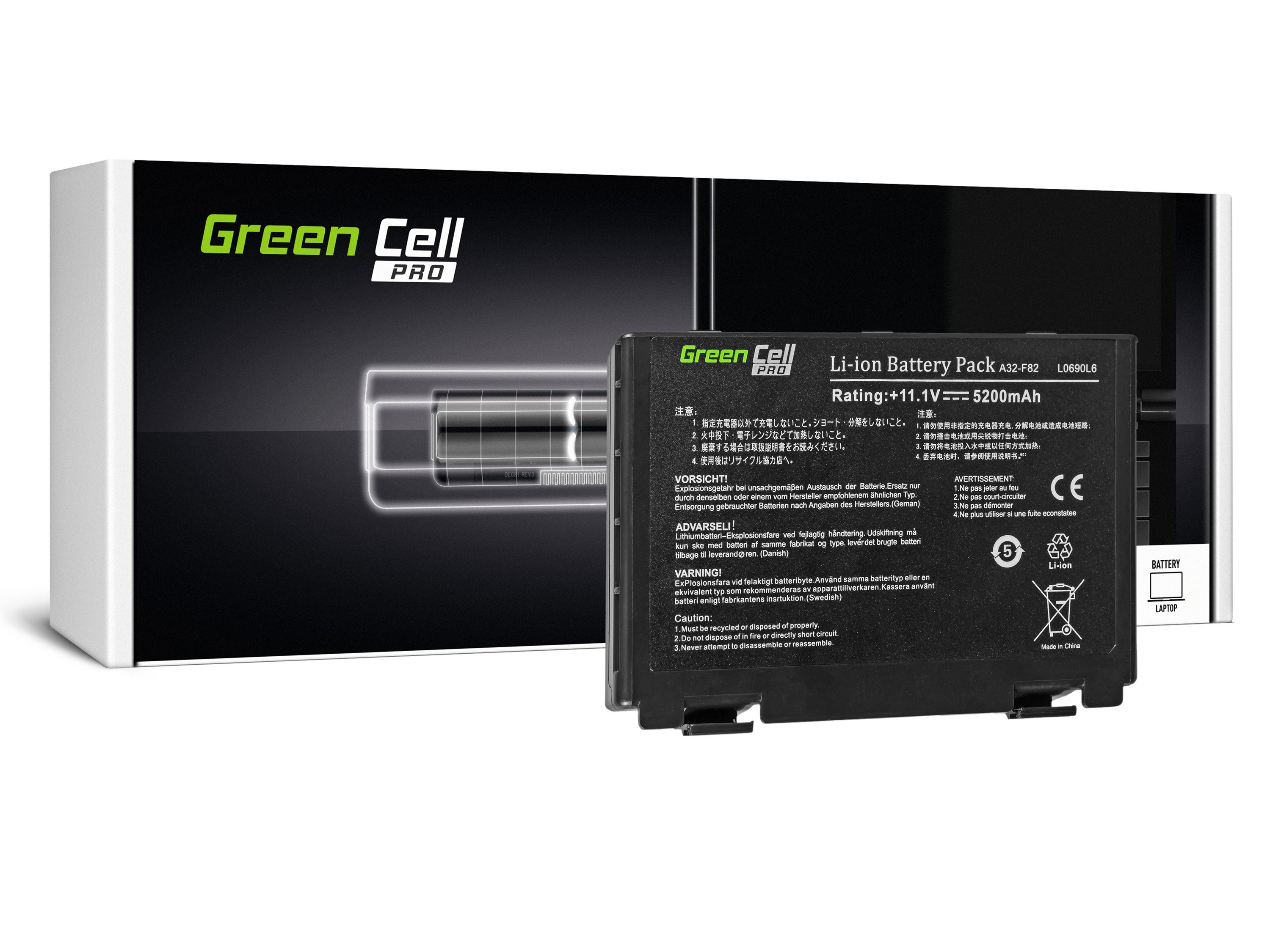 Green Cell PRO Kannettavan tietokoneen akku Asus A32-F82 K40 K50 K60 K70