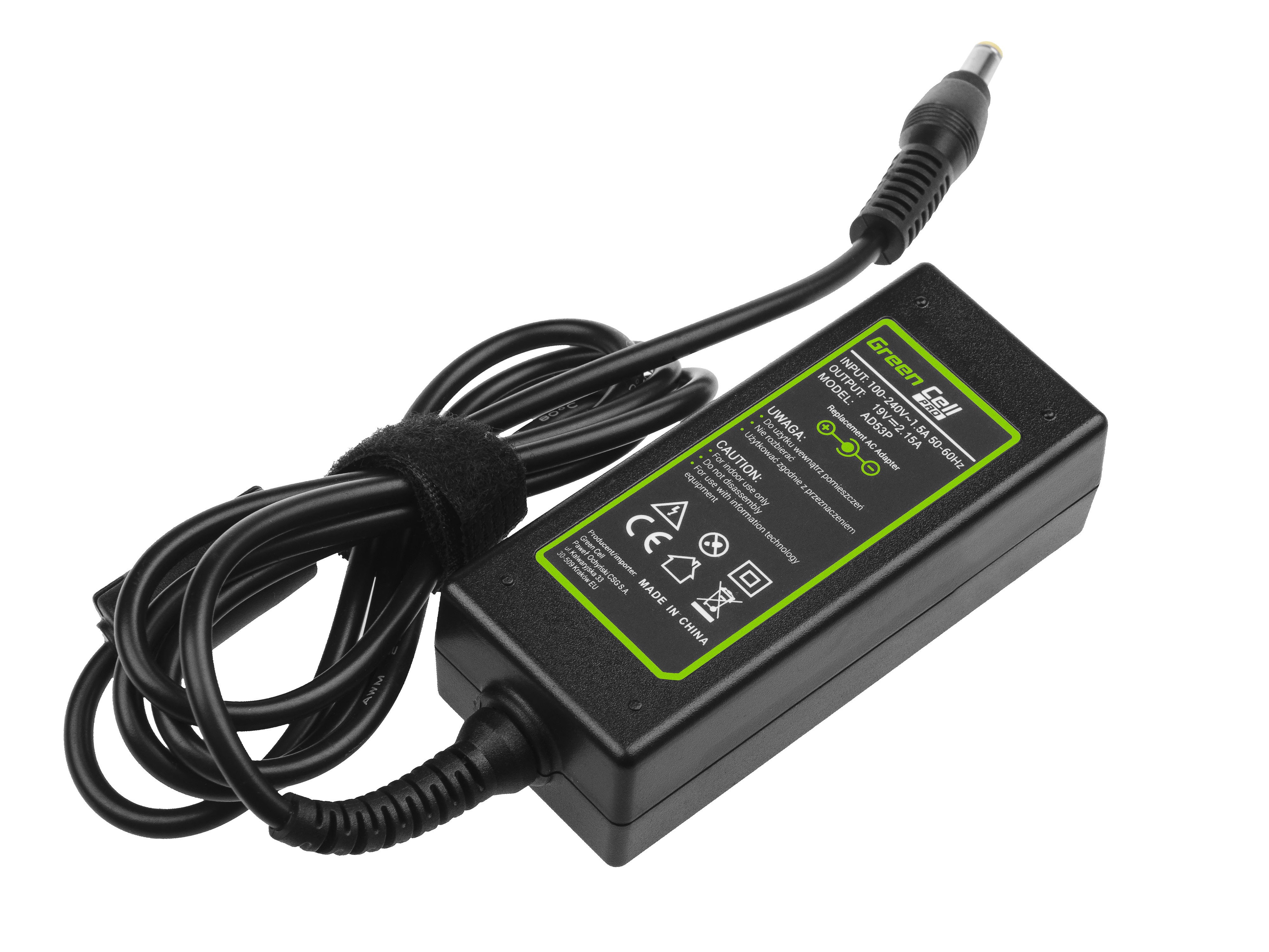 Green Cell PRO laturi / AC Adapteri Acer Aspire One 531 -19V 2.15A 40W
