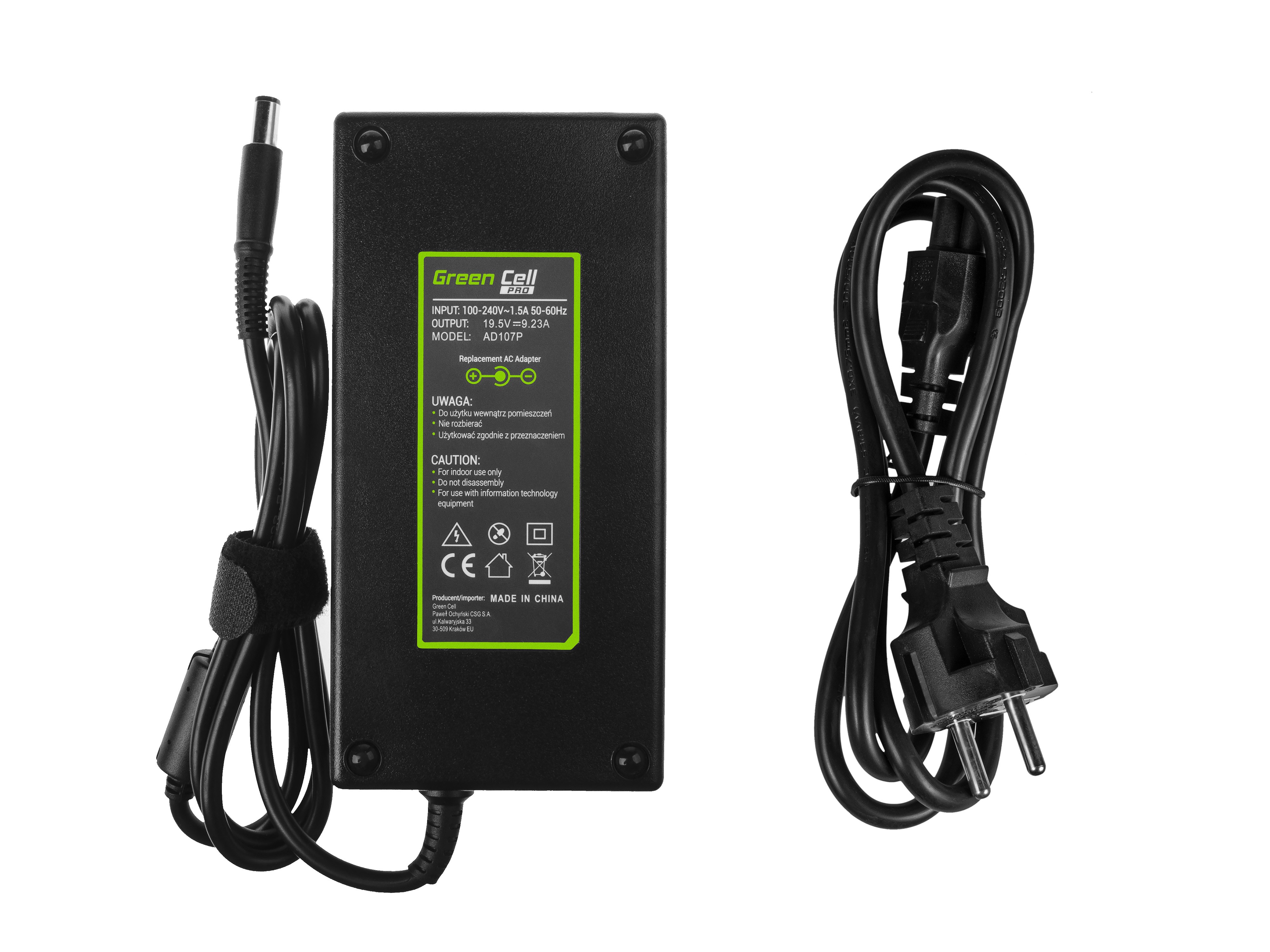 Green Cell PRO laturi / AC Adapteri Dell Latitude E5510 -19.5V 9.23A 180W