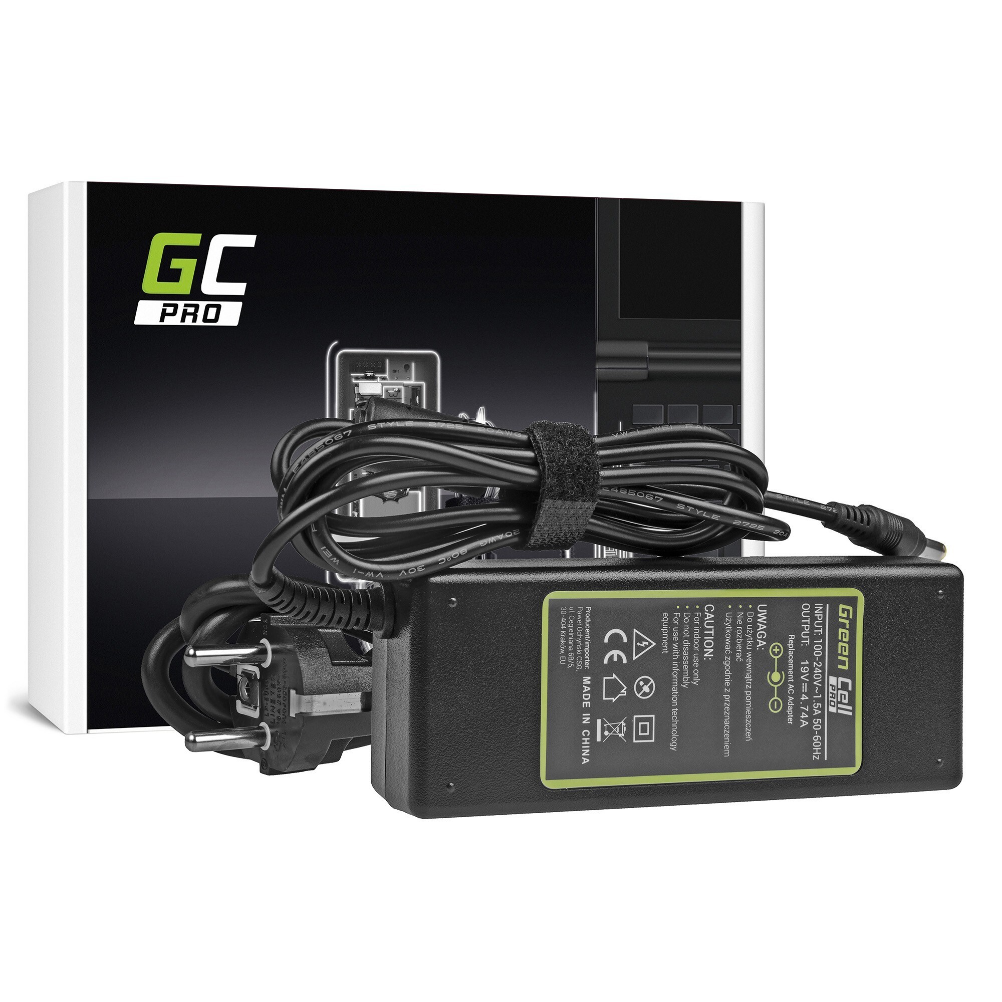 Green Cell PRO Laturi / AC Adapteri HP Compaq NC6000  -19V 4.74A