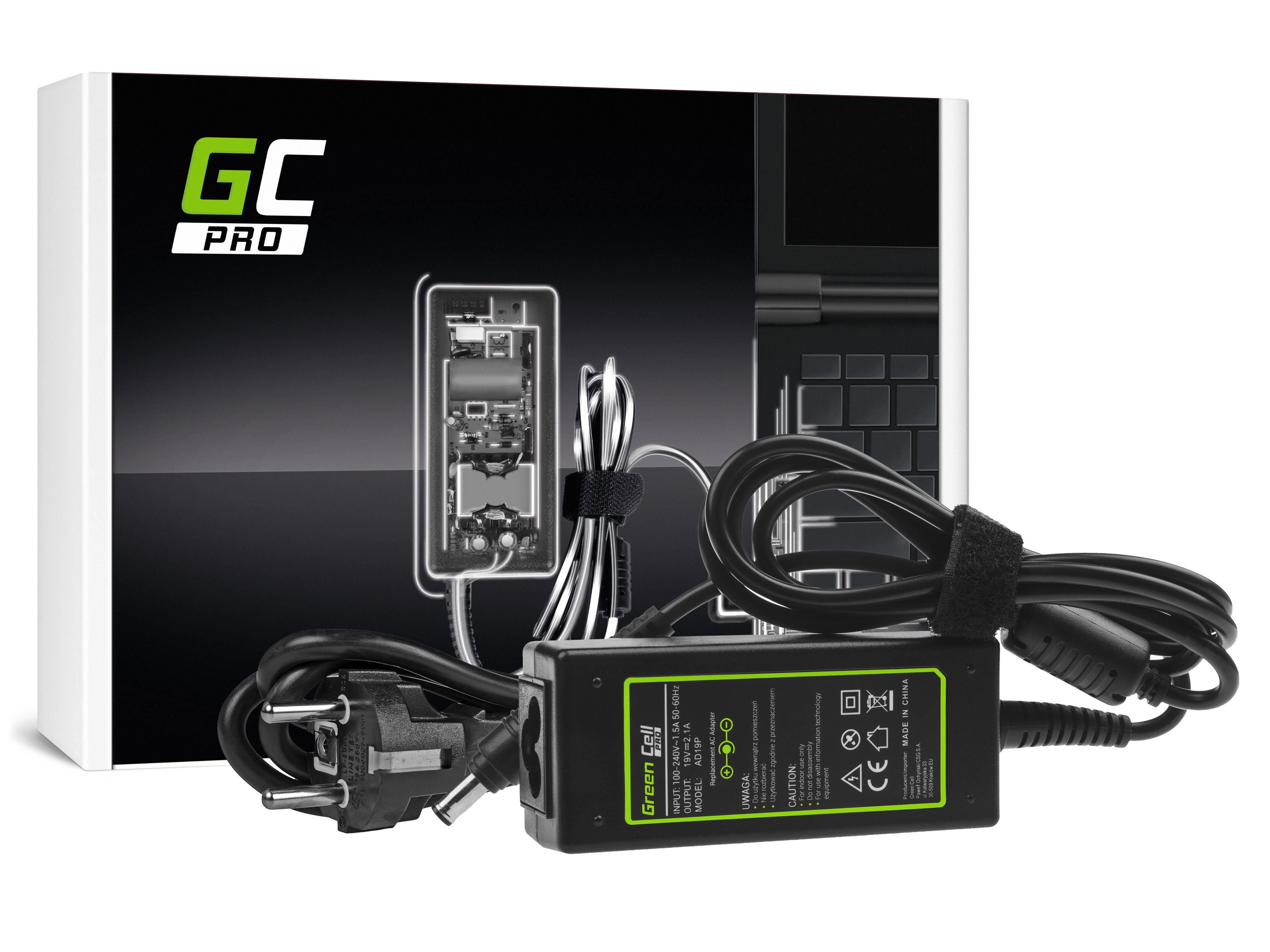 Green Cell PRO laturi / AC Adapteri Samsung N100 N130 N145 -19V 2.1A 40W