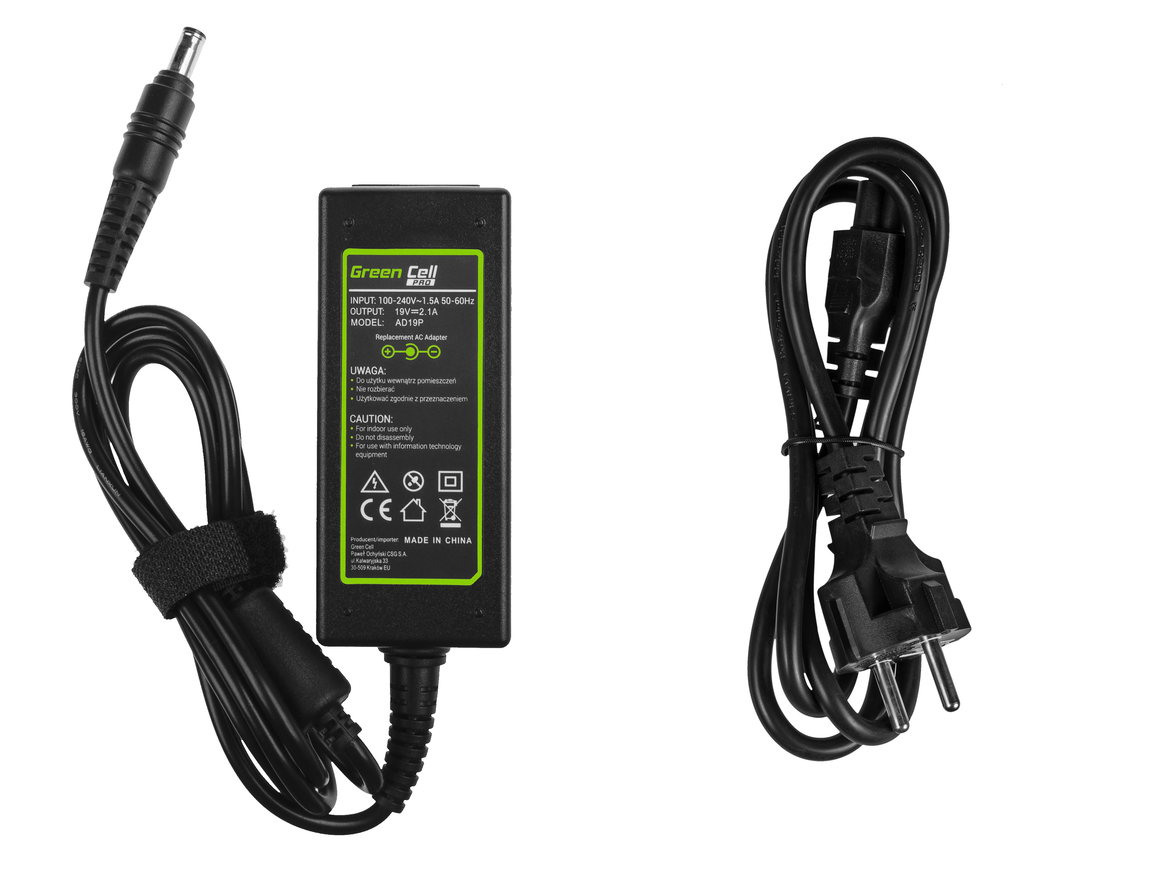 Green Cell PRO laturi / AC Adapteri Samsung N100 N130 N145 -19V 2.1A 40W