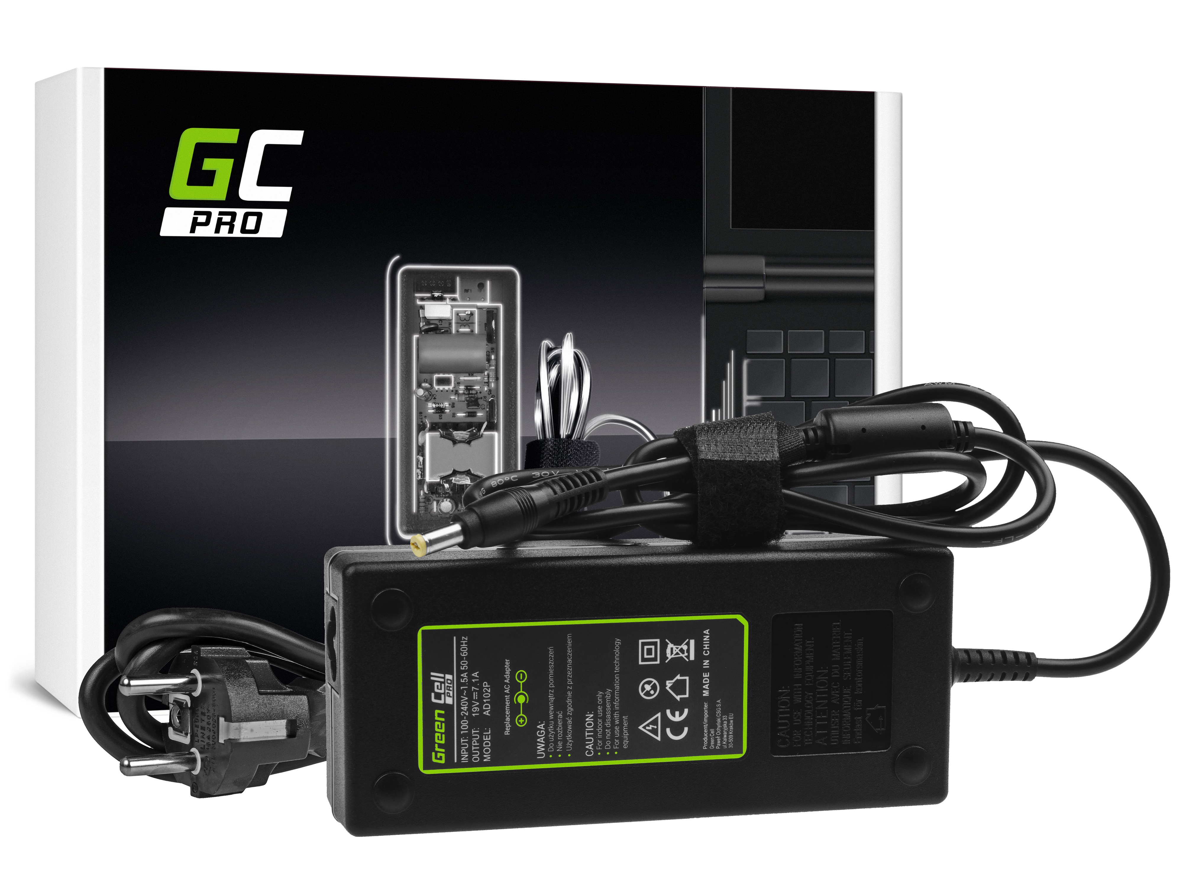 Green Cell PRO laturi / AC Adapteri Acer Aspire Nitro V15 -19V 7.1A 130W