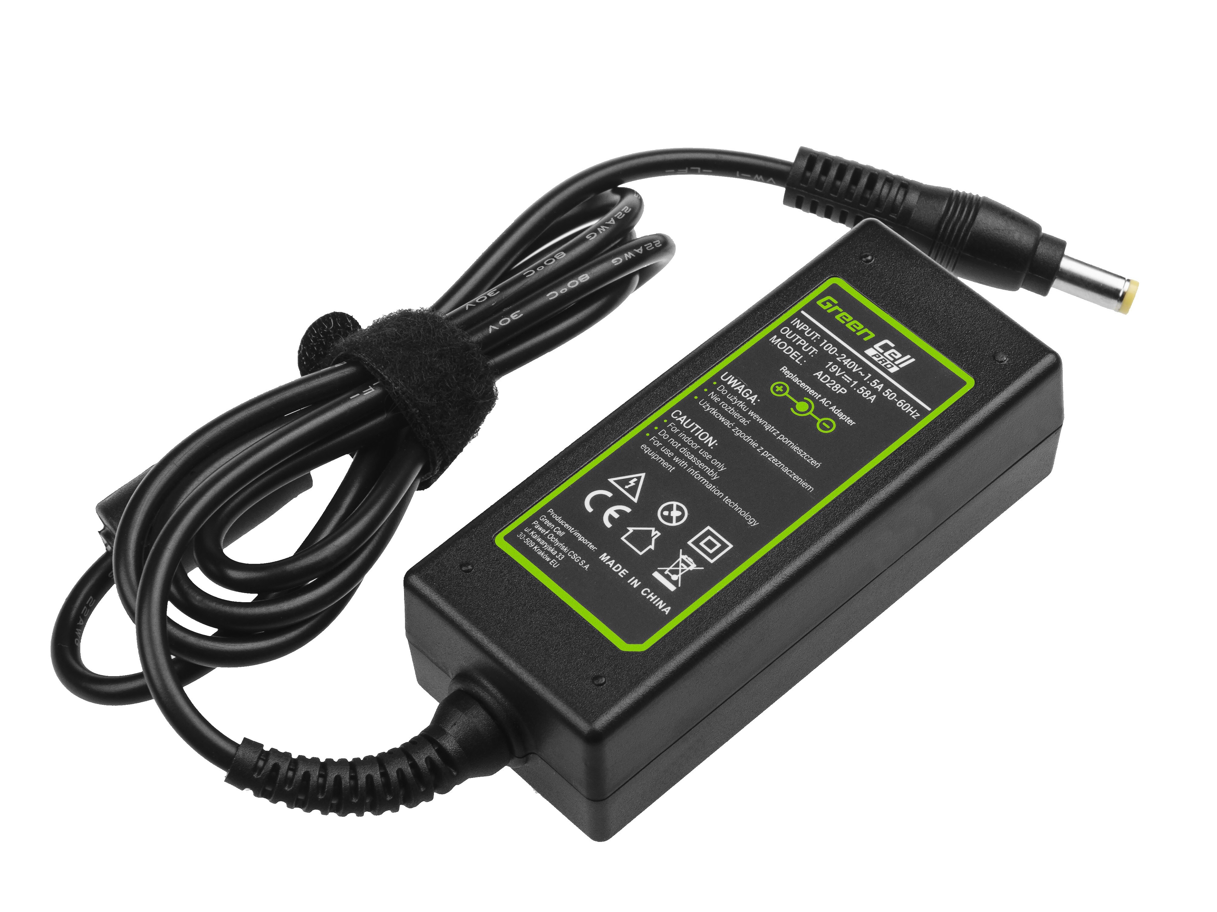 Green Cell PRO laturi / AC Adapteri Acer Aspire One 521 522 531 -19V 1.58A 30W