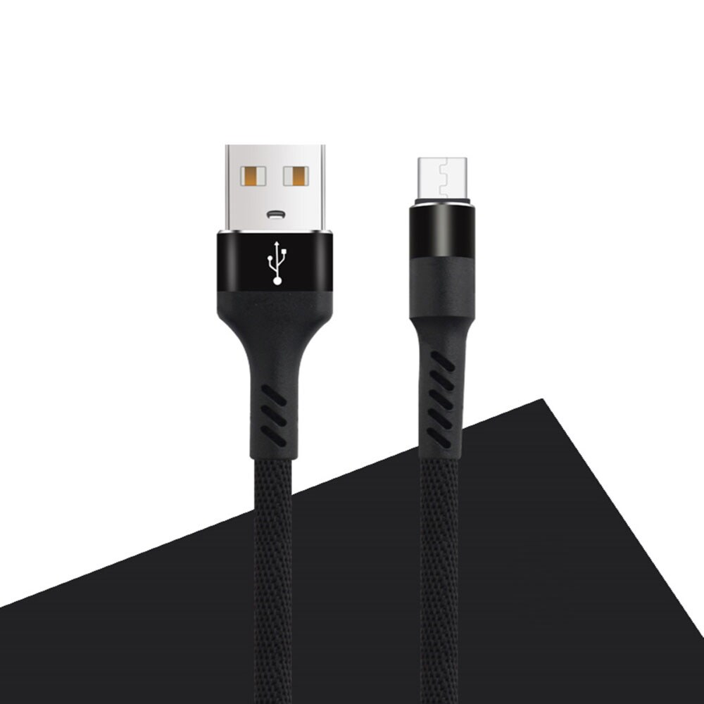 Micro-USB-latauskaapeli - 1 metri, 2A - Musta