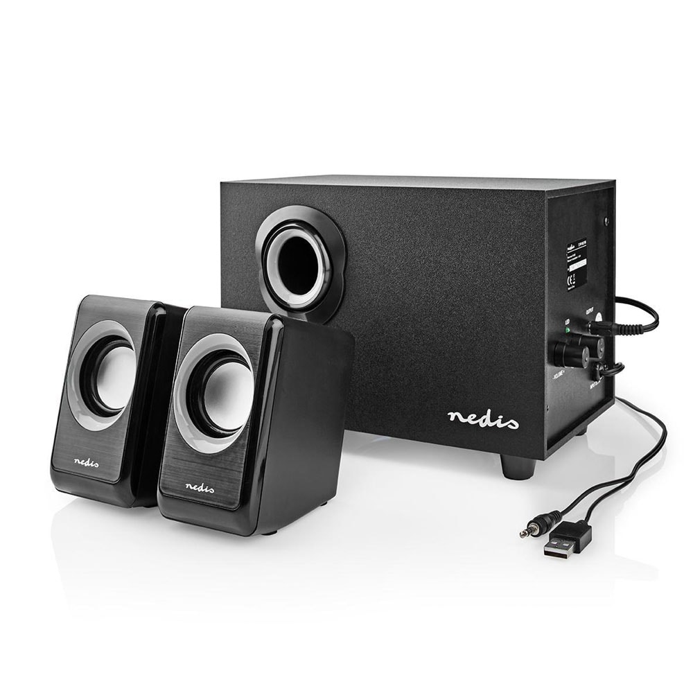 PC-kaiuttimet 2.1 / tietokonekaiuttimet subwooferilla / USB-kaiuttimet / kaiutinjärjestelmä 33 W