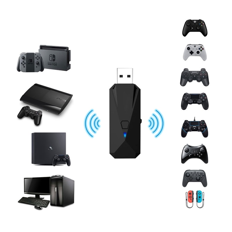 Bluetooth-sovitin PS4 / Switch / PC / PS3 ohjaimeen