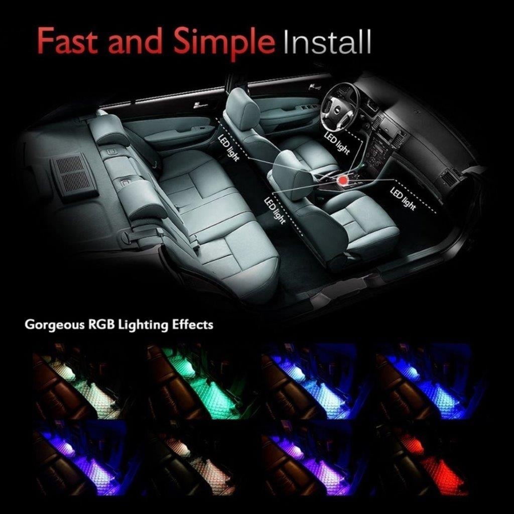 4skpl LED-nauhaa auton sisätiloihin