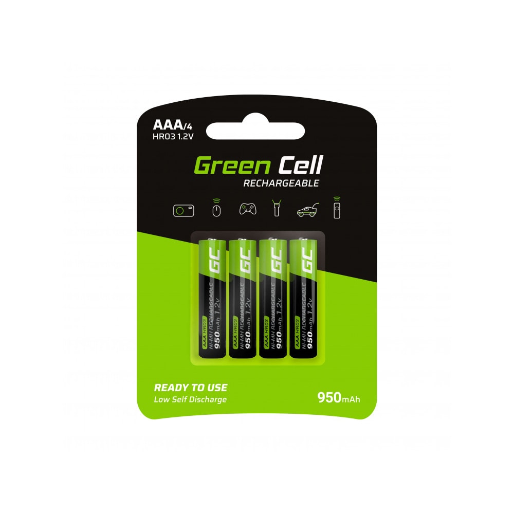 Green Cell Ladattavat AAA 950mAh- 4 kpl pakkaus