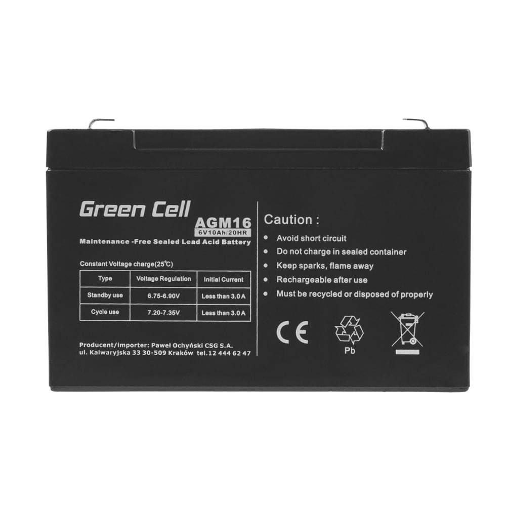 Green Cell AGM Akku 6V 10Ah
