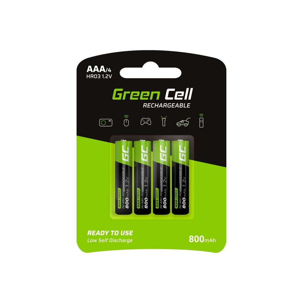 Green Cell 4x AAA HR03 Akkuparistot 800mAh