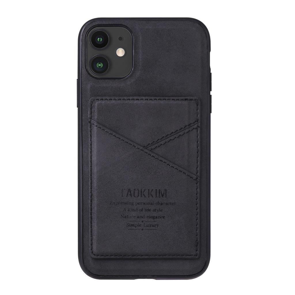 Retrokuvioitu matkapuhelimen kuori iskunkestävää materiaalia korttipaikalla iPhone 12 mini - Musta