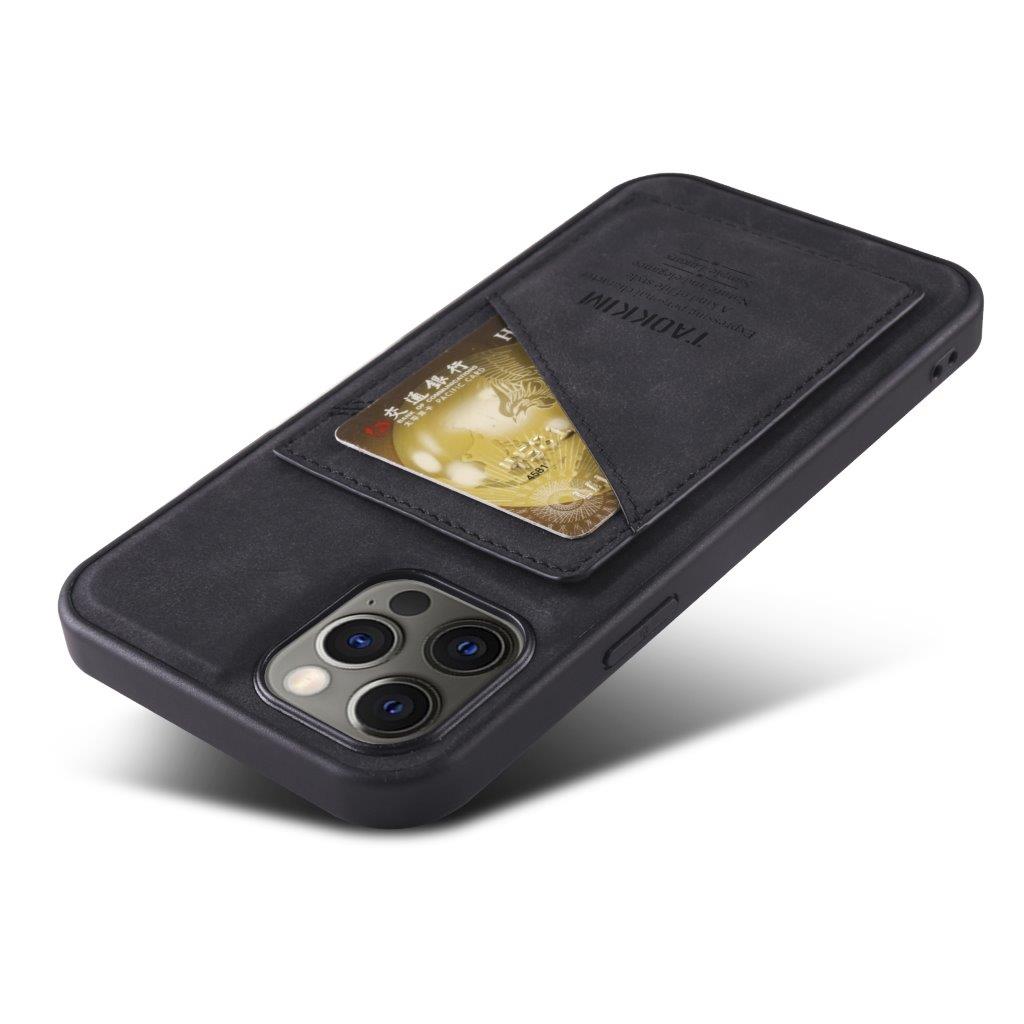 Retrokuvioitu matkapuhelimen kuori iskunkestävää materiaalia korttipaikalla iPhone 12 Pro Max - Musta