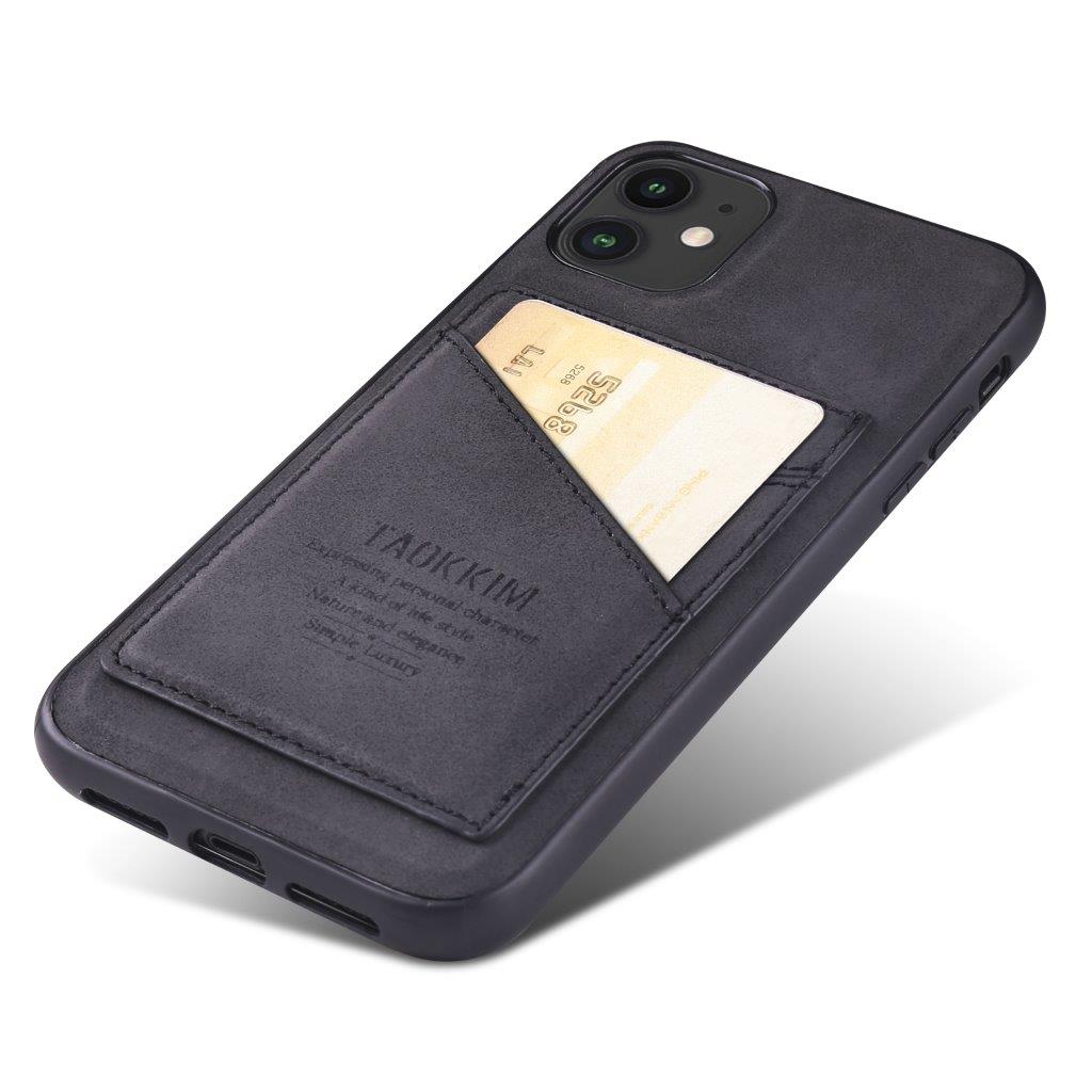 Retrokuvioitu matkapuhelimen kuori iskunkestävää materiaalia korttipaikalla iPhone 11 Pro Max - Musta