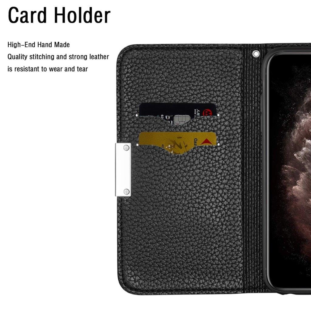 Matkapuhelimen kotelo pidikkeellä ja korttipaikoilla Samsung Galaxy A03s (EU-versio) - Musta