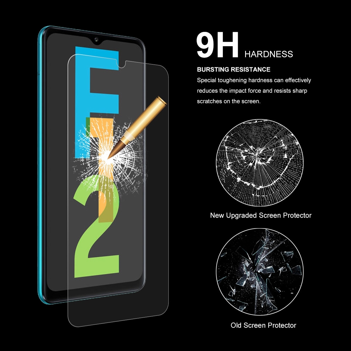 Näytönsuoja karkaistua lasia Samsung Galaxy F12 / F02s -2-pakkaus