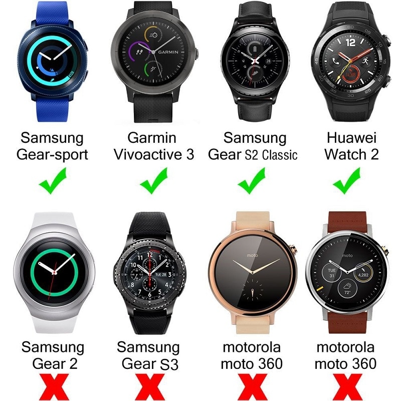 Silikoniranneke Samsung Smart Watches 20mm - Musta