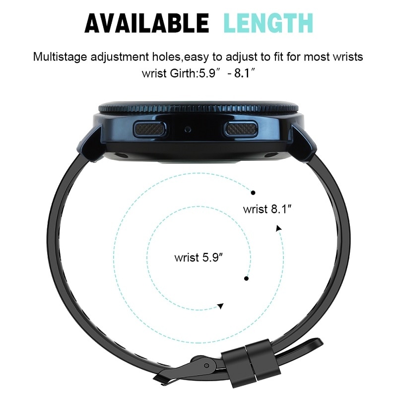 Silikoniranneke Samsung Smart Watches 22mm - Musta