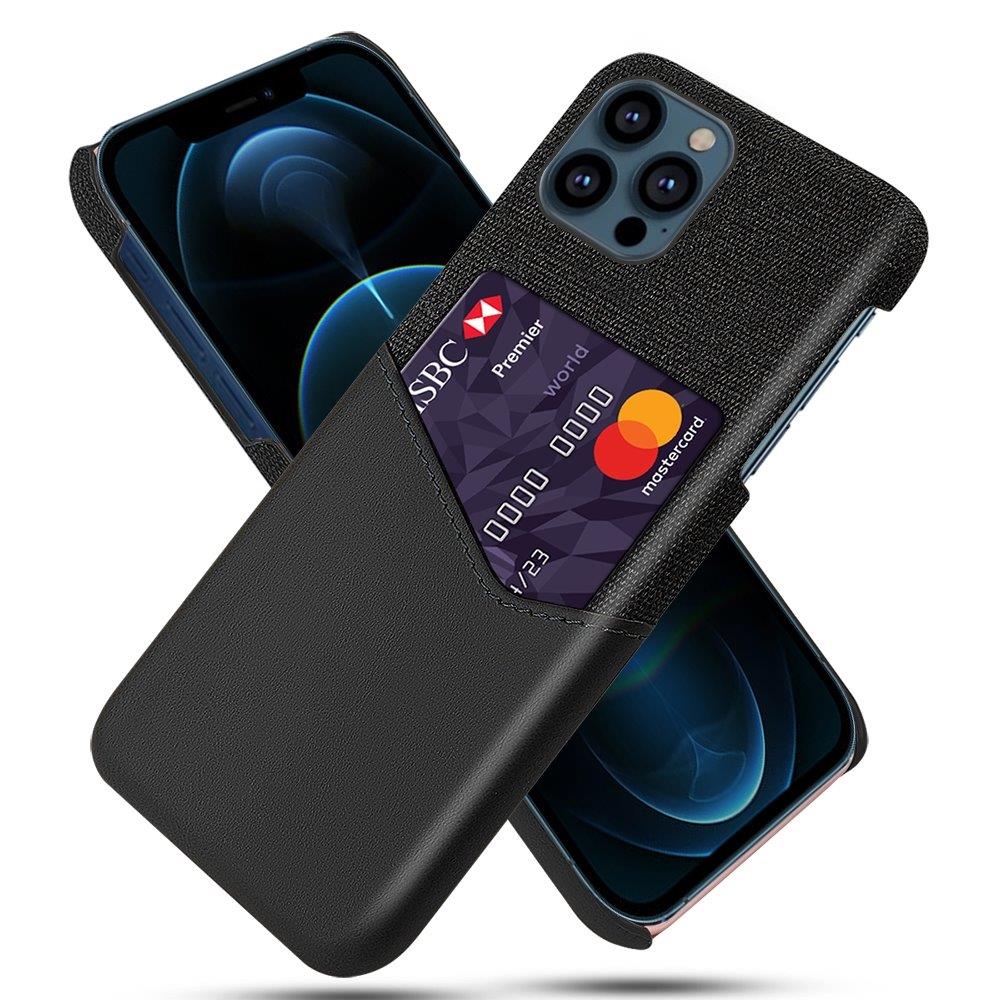Iskunkestävä matkapuhelimen kuori korttitaskulla iPhone 13 Pro Max - Musta