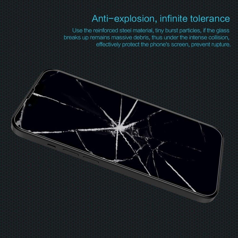 Suoja koko näytölle karkaistua lasia ja lisäkovuudella mallille iPhone 13 / 13 Pro