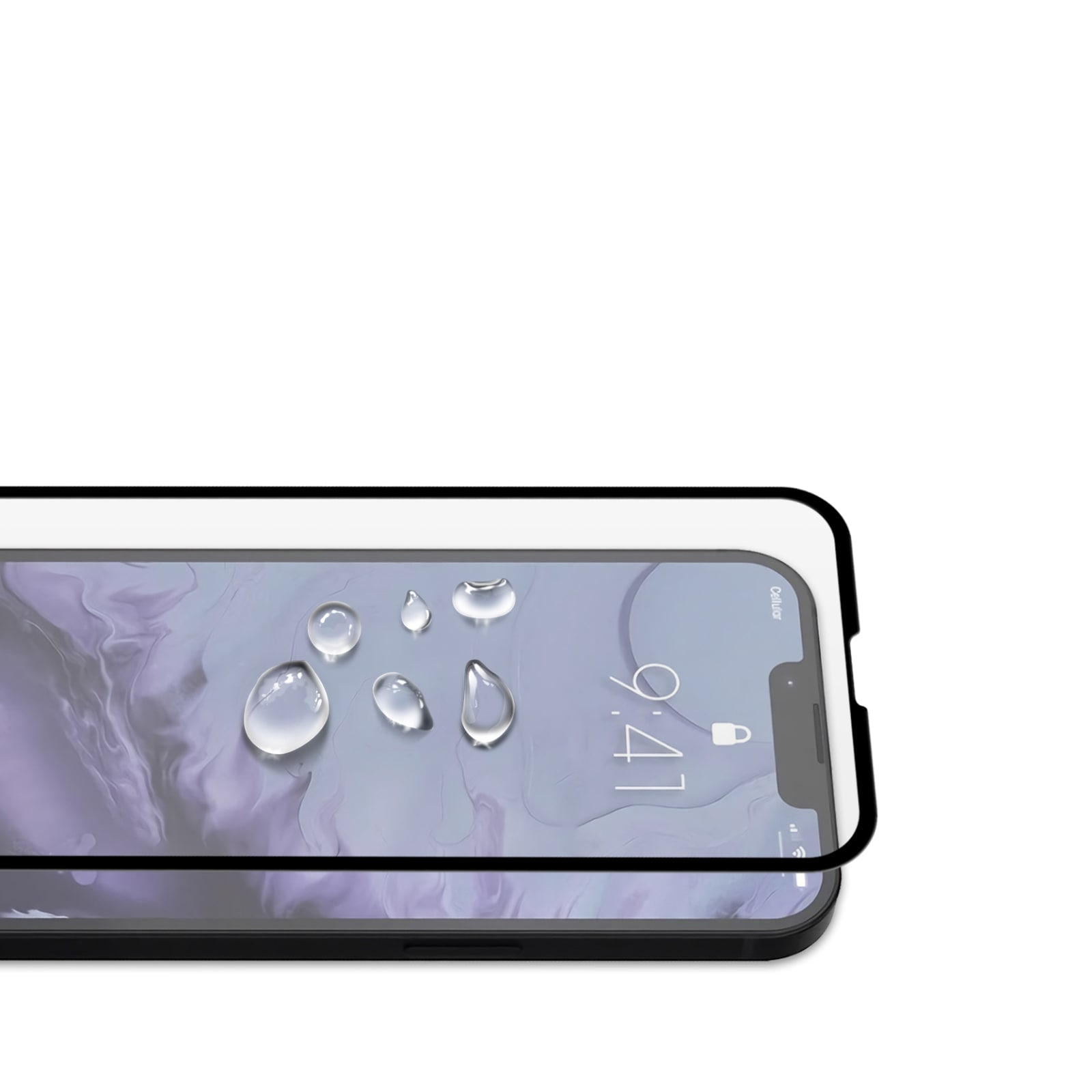 Temperoitu näytönsuoja mustalla kehyksellä iPhone 13 mini
