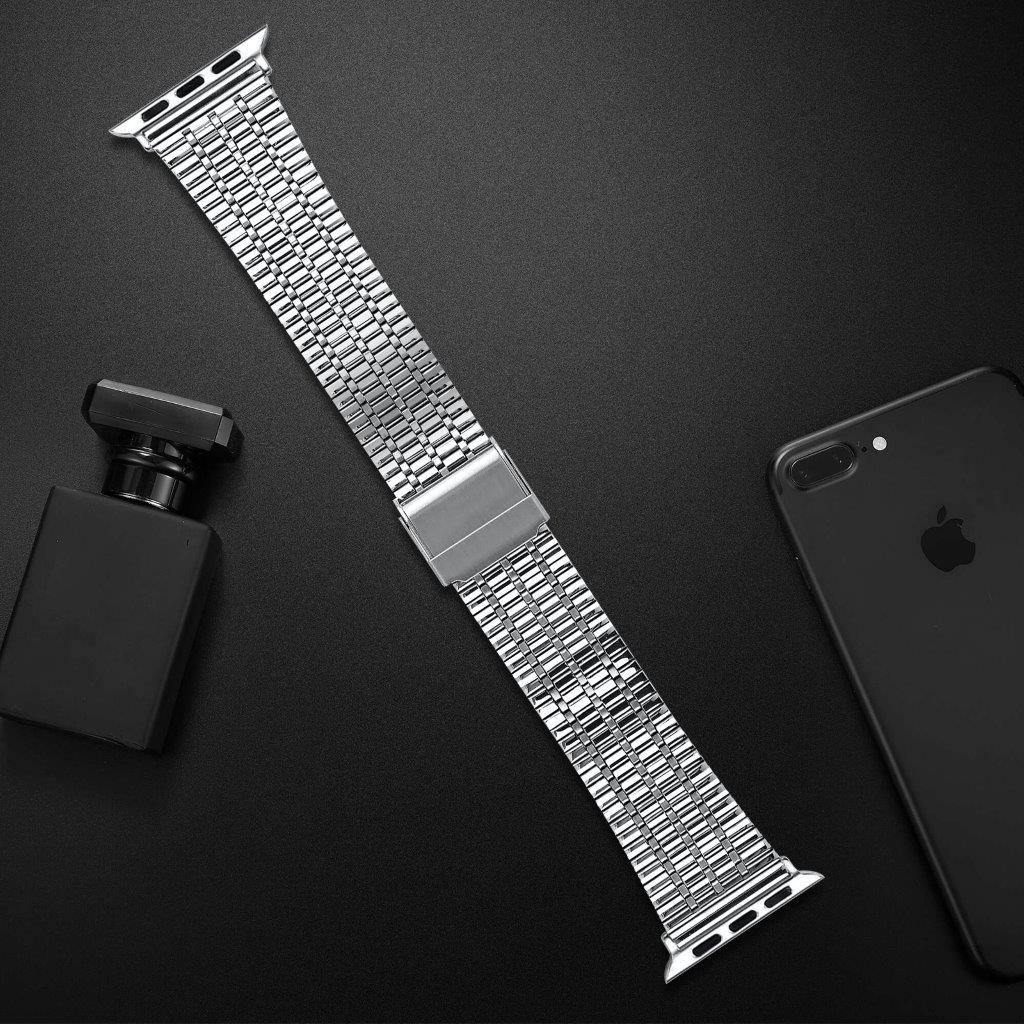 Ranneke kaksoislukolla mallille Apple Watch 42 mm - Hopea