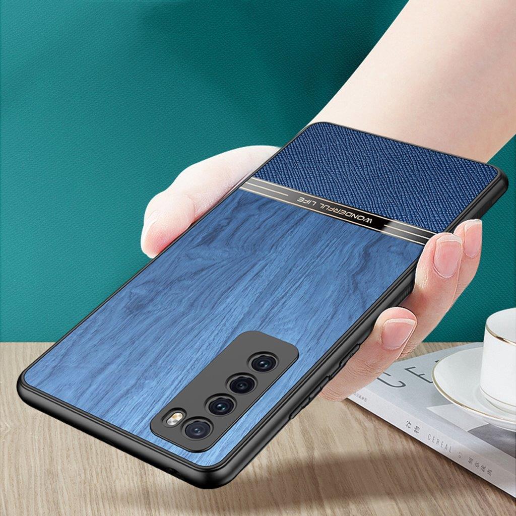 Puukuvioitu iskunkestävä matkapuhelimen kuori mallille Huawei nova 5