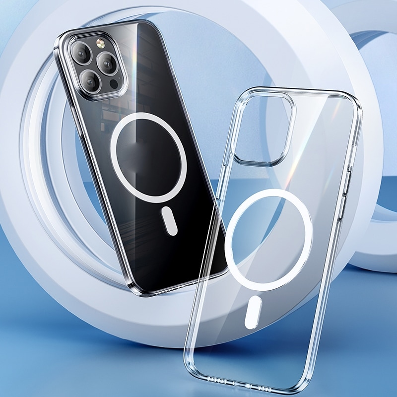 Iskunkestävä MagSafe-kuori mallille iPhone 13 Pro - Läpinäkyvä