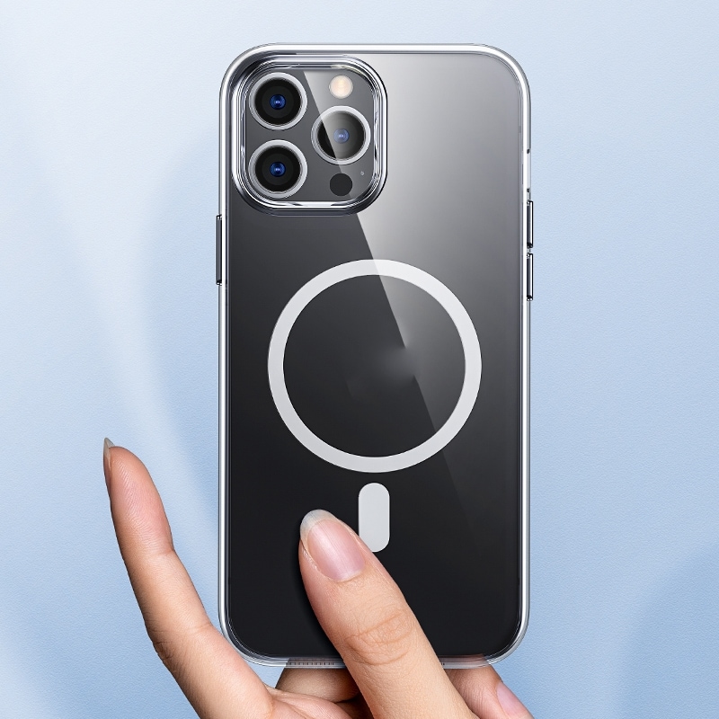Iskunkestävä MagSafe-kuori mallille iPhone 13 mini - Läpinäkyvä