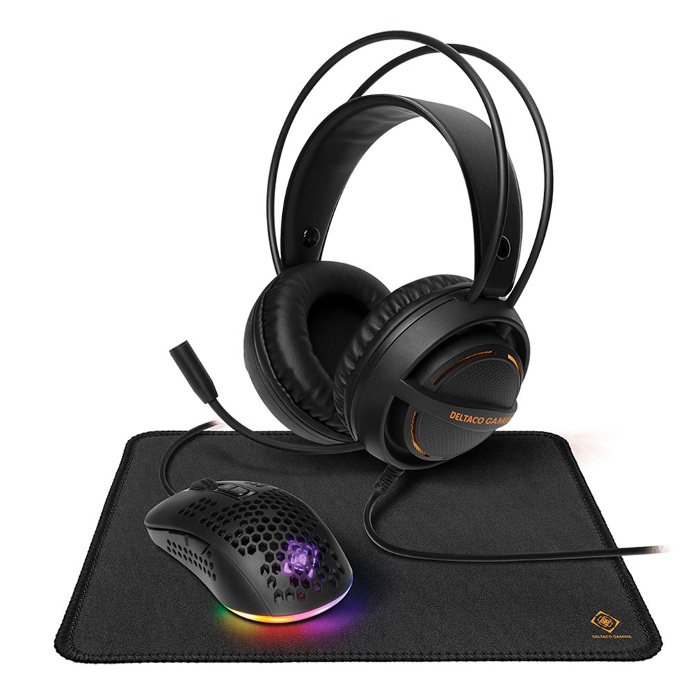 Deltaco Gaming kit 3-in-1 headset, hiiri & hiirimatto