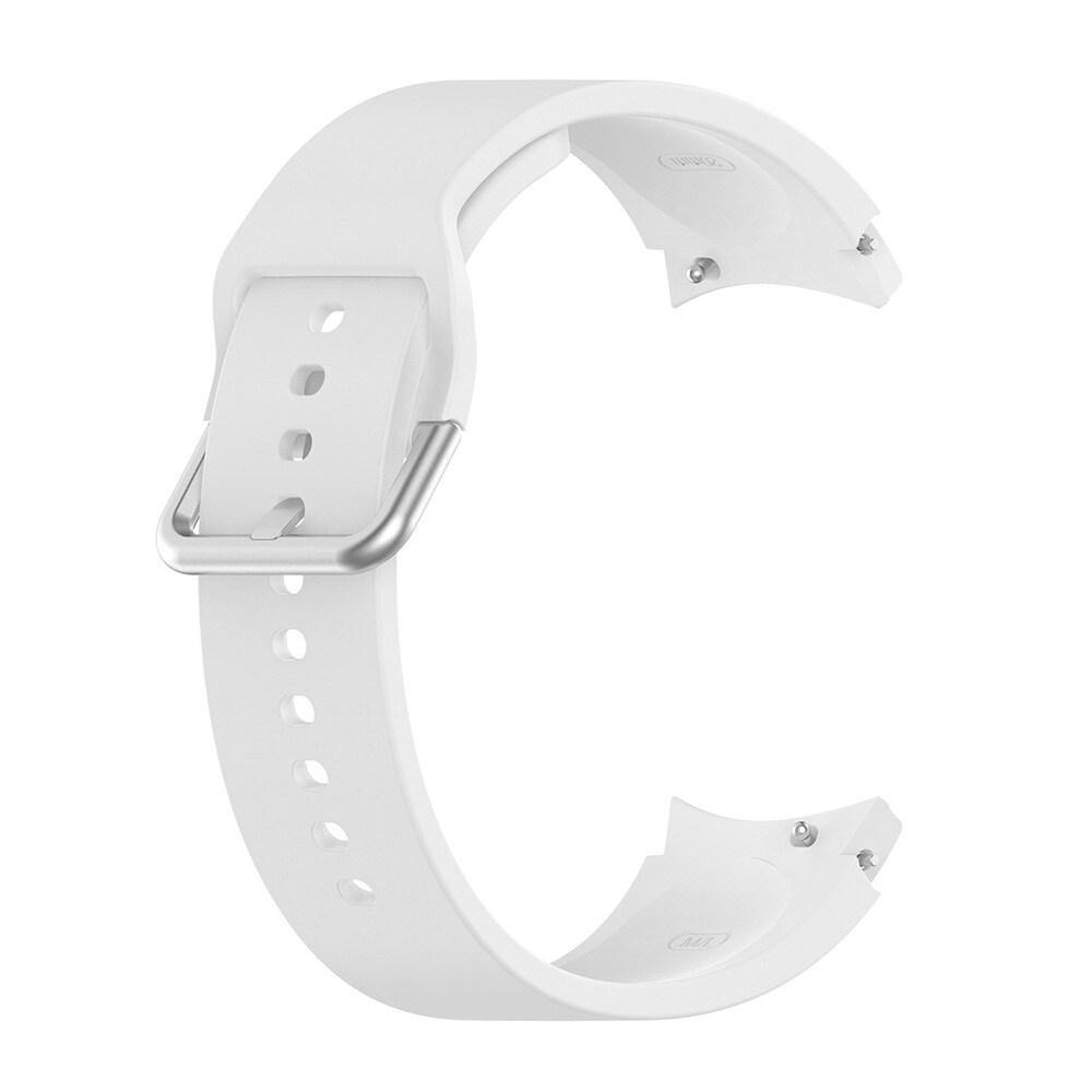 Silikoniranneke Samsung Galaxy Watch 4 Valkoinen Hopeasoljella