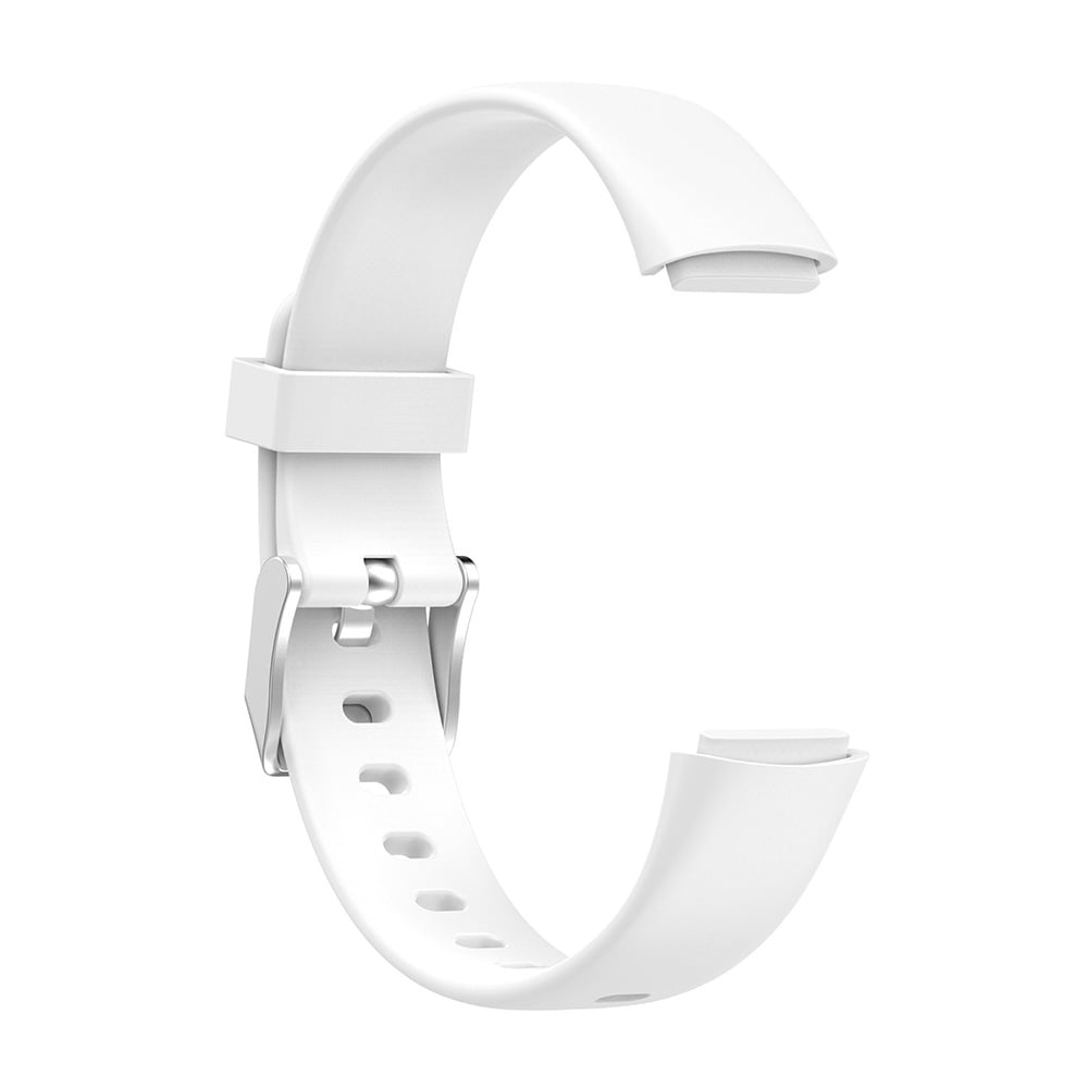 Silikoniranneke Fitbit Luxe Valkoinen Hopeisella soljella - Large