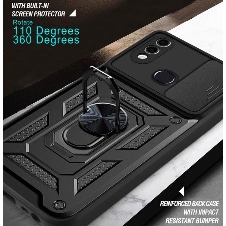 Suojakuori kameran suojalla & Magneetilla Samsung Galaxy A10s Musta