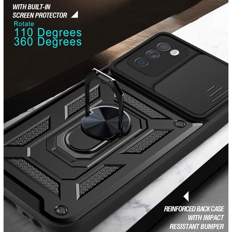 Suojakuori kameran suojalla & Magneetilla Samsung Galaxy A02s Musta