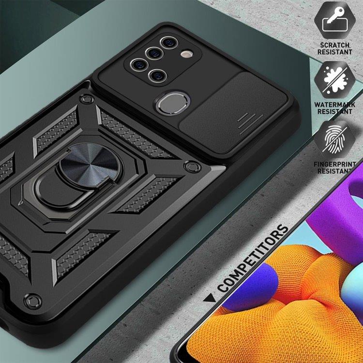 Suojakuori kameran suojalla & Magneetilla Samsung Galaxy A21s Musta