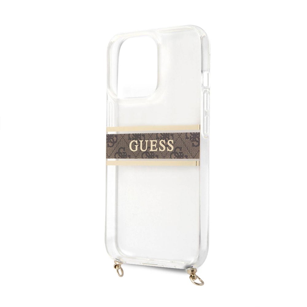 Guess - 4G Strap Gold Chain Braun - iPhone 13 Pro