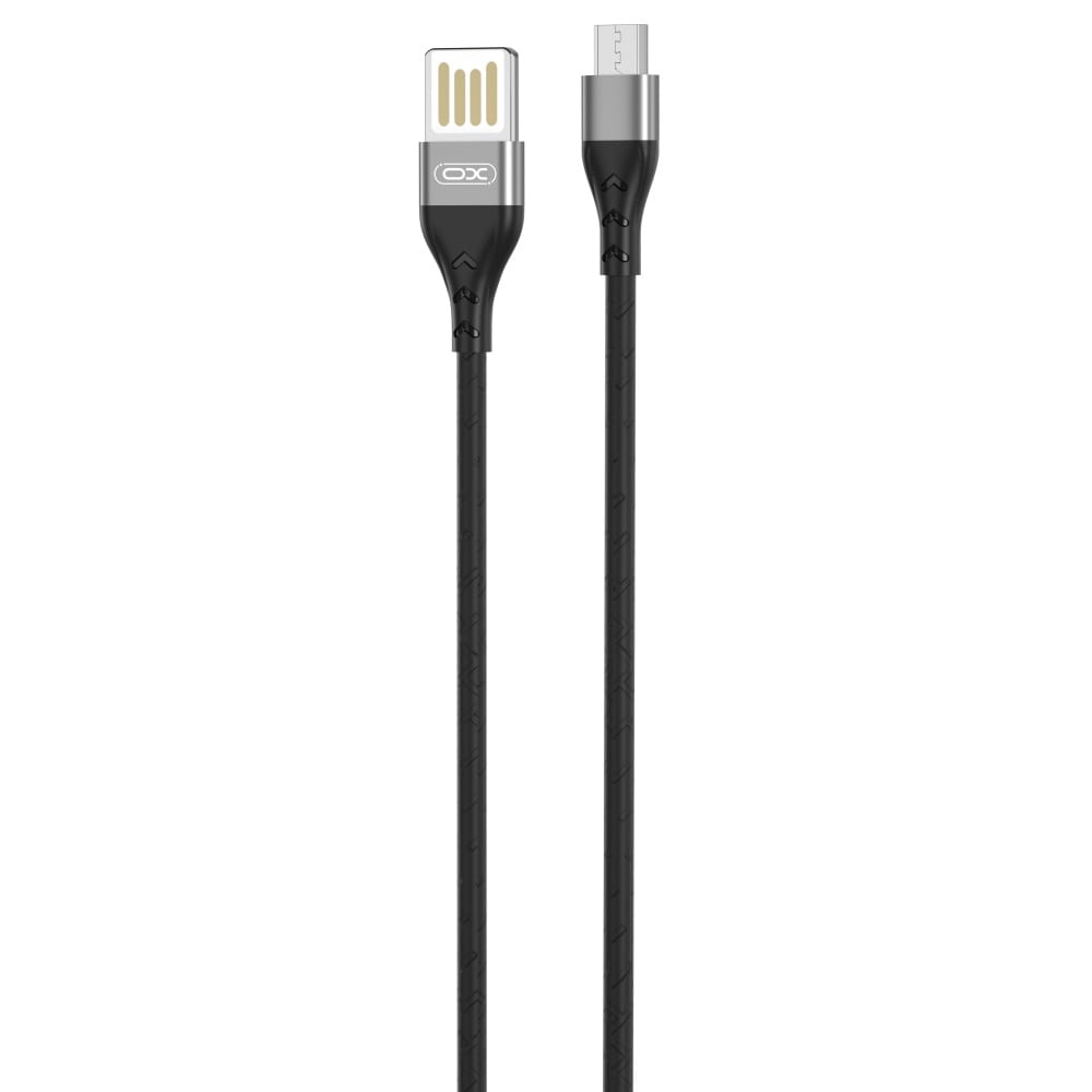XO-kaapeli USB - microUSB 2.4A 1.0m harmaa kaksipuolinen USB