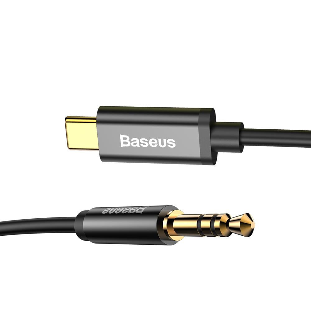 Baseus Yiven M01 Äänikaapeli USB-C - 3,5 mm 1,2 m Musta