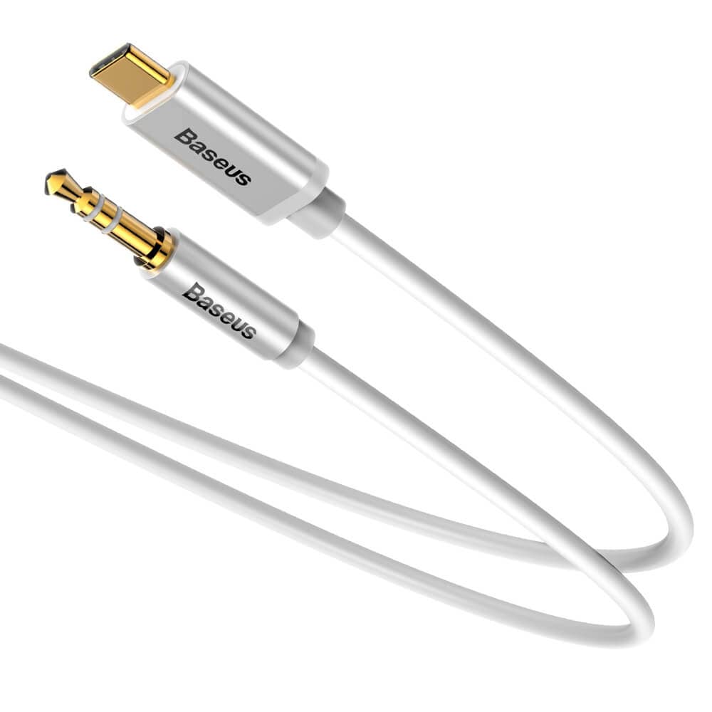 Baseus Yiven M01 Äänikaapeli USB-C - 3,5 mm 1,2 m Valkoinen
