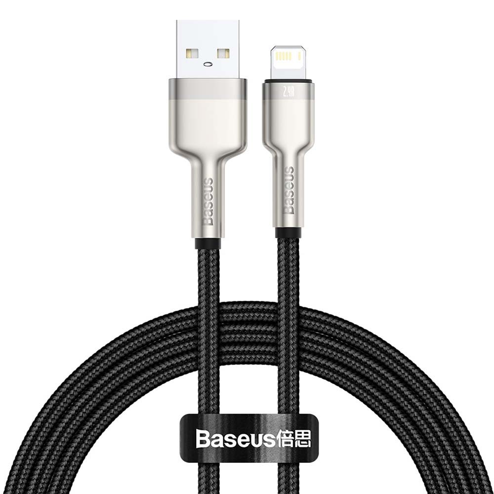 Baseus Cafule Metal USB -Lightning 1 m 2,4A Musta