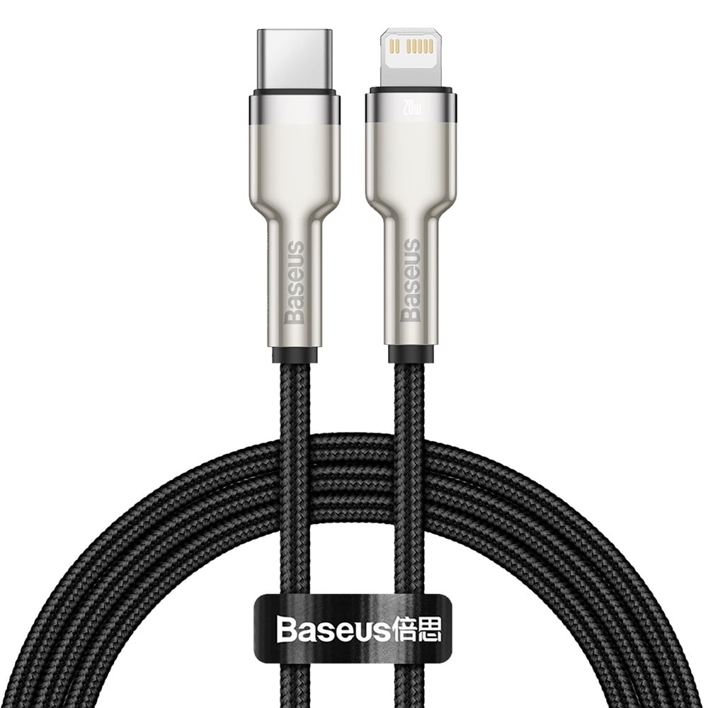 Baseus Cafule Metal USB-C - Lightning 20W 1 m Musta