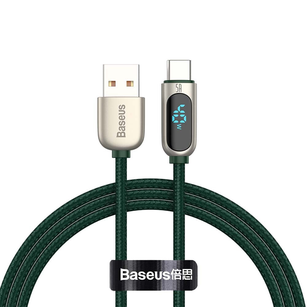 Baseus Display USB - USB-C 5A 1 m Vihreä