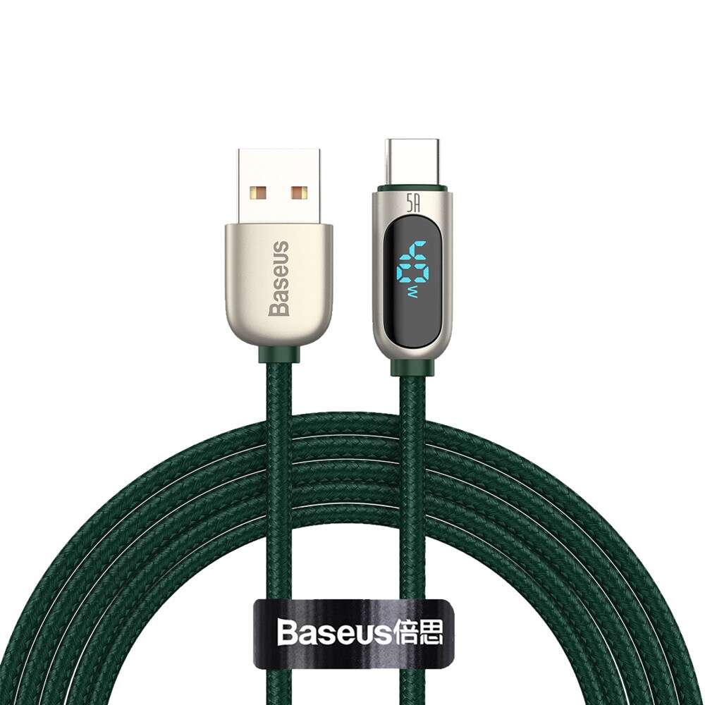 Baseus Display USB - USB-C 5A 2 m Vihreä