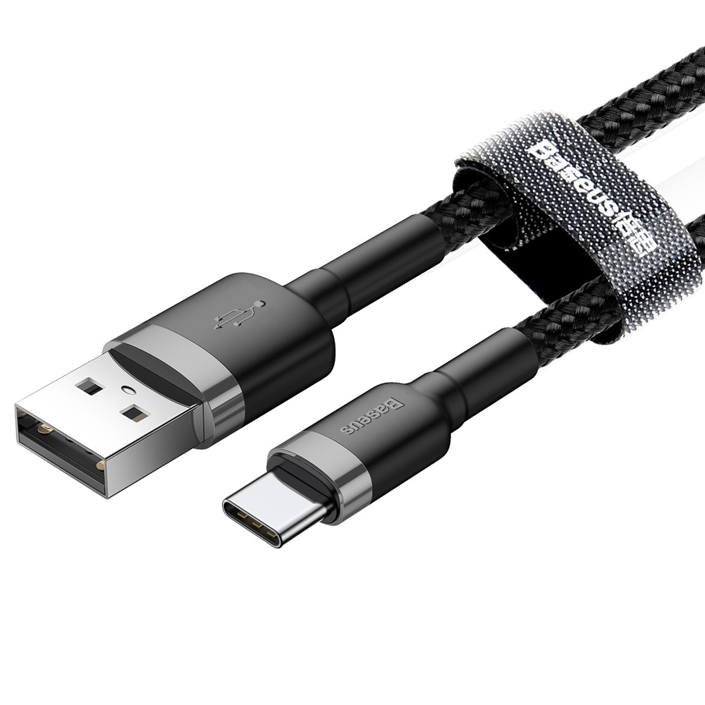 Baseus Cafule USB-kaapeli USB - USB-C 3A 0,5m Harmaa/Musta