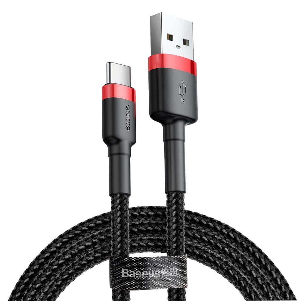 Baseus Cafule USB-kaapeli USB - USB-C 2A 3m Punainen/Musta